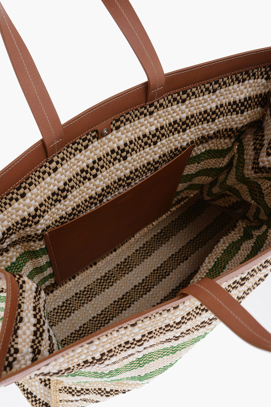 Jil Sander Raffia Tote Bag With Leather Details