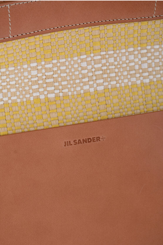 Jil Sander Raffia Tote Bag With Leather Details