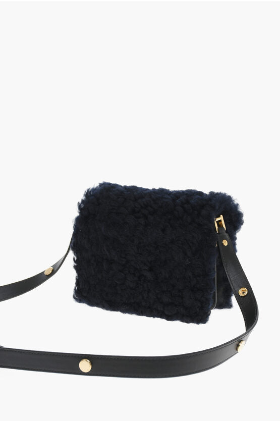 Marni Real Fur Shoulder Bag with Golden Details