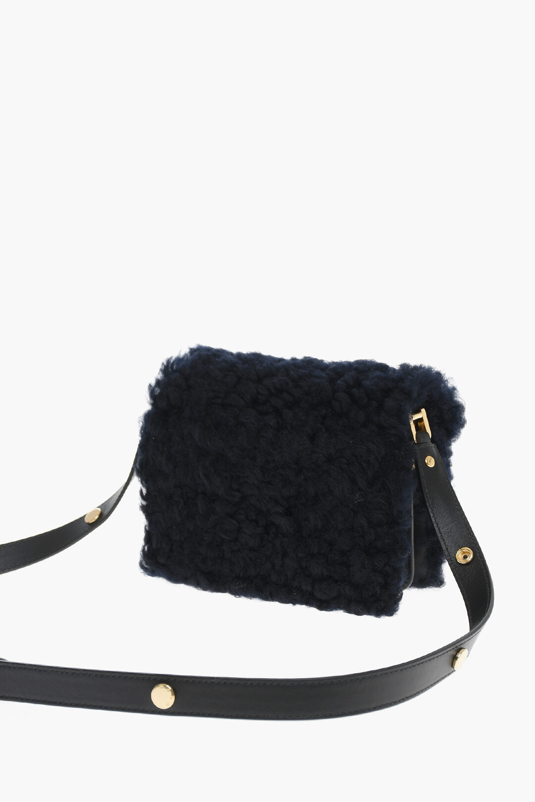 Marni Real Fur Shoulder Bag with Golden Details