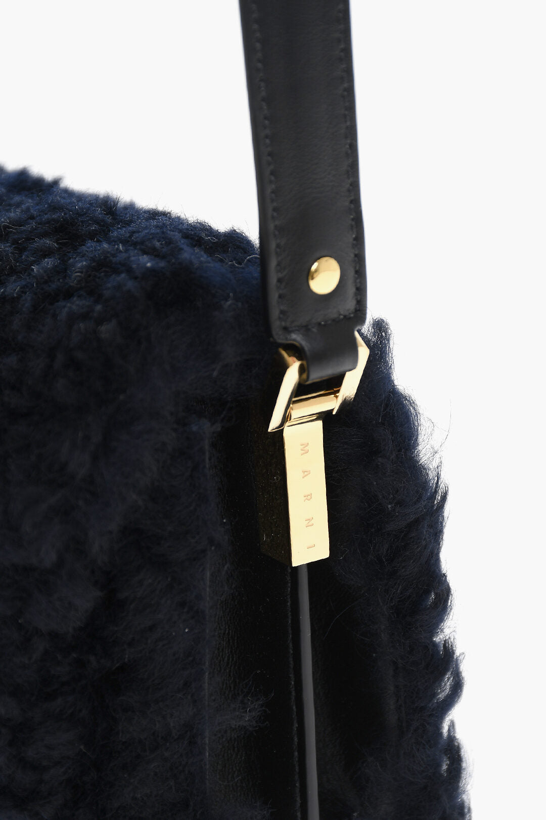 Marni Real Fur Shoulder Bag with Golden Details