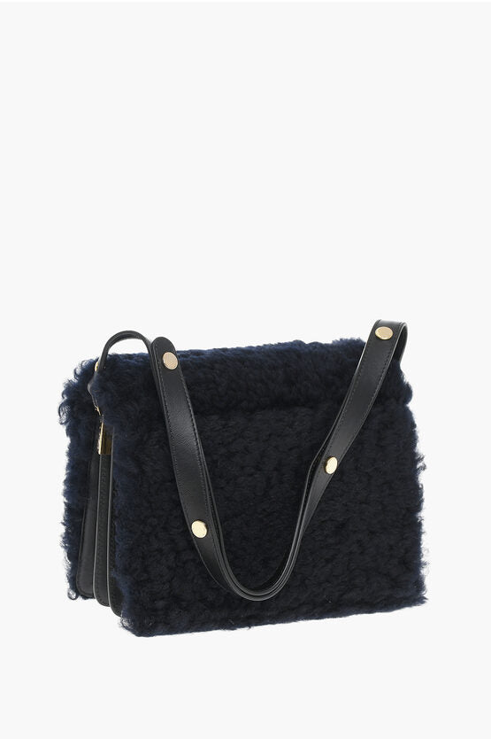 Marni Real Fur Shoulder Bag with Golden Details