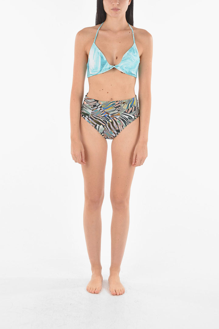 Ganni RESPONSIBLE Marble Printed Triangle Bikini Top