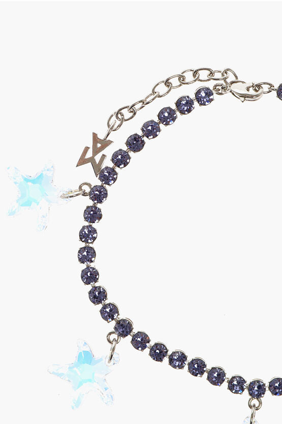 Amina Muaddi Rhinestone Anklet With Star Shaped Charm Jewel