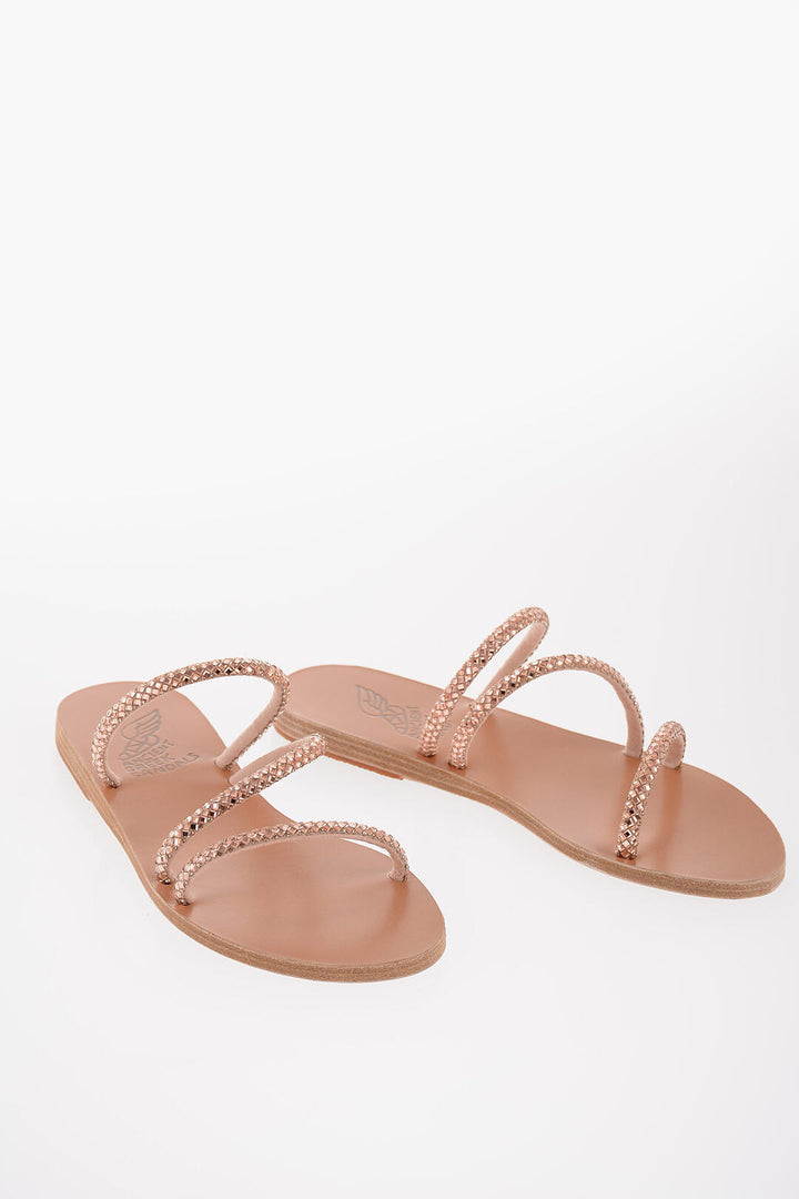 Ancient greek sandals Rhinestoned 3-Bands POLYTIMI Sandals