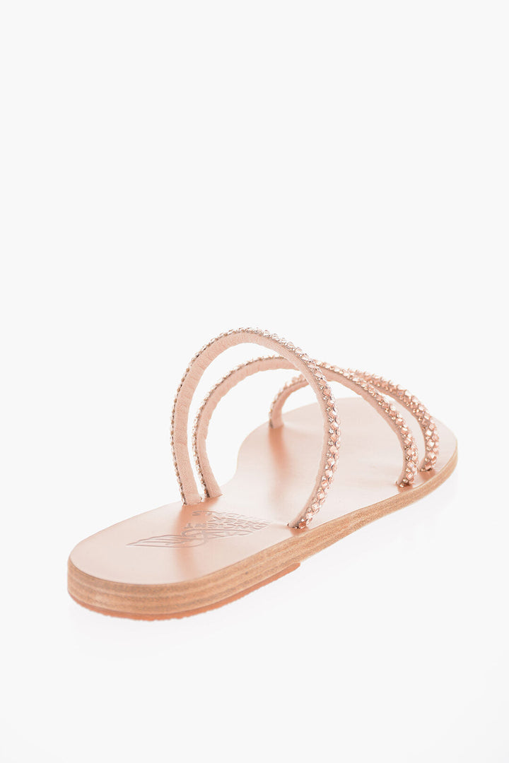 Ancient greek sandals Rhinestoned 3-Bands POLYTIMI Sandals