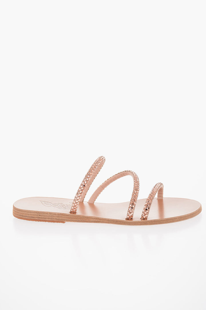 Ancient greek sandals Rhinestoned 3-Bands POLYTIMI Sandals