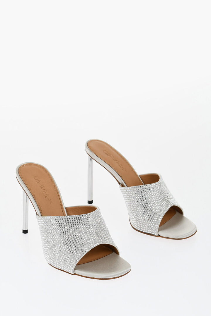 Off-White Rhinestoned ALLEN Open-Toe Mules 10 cm