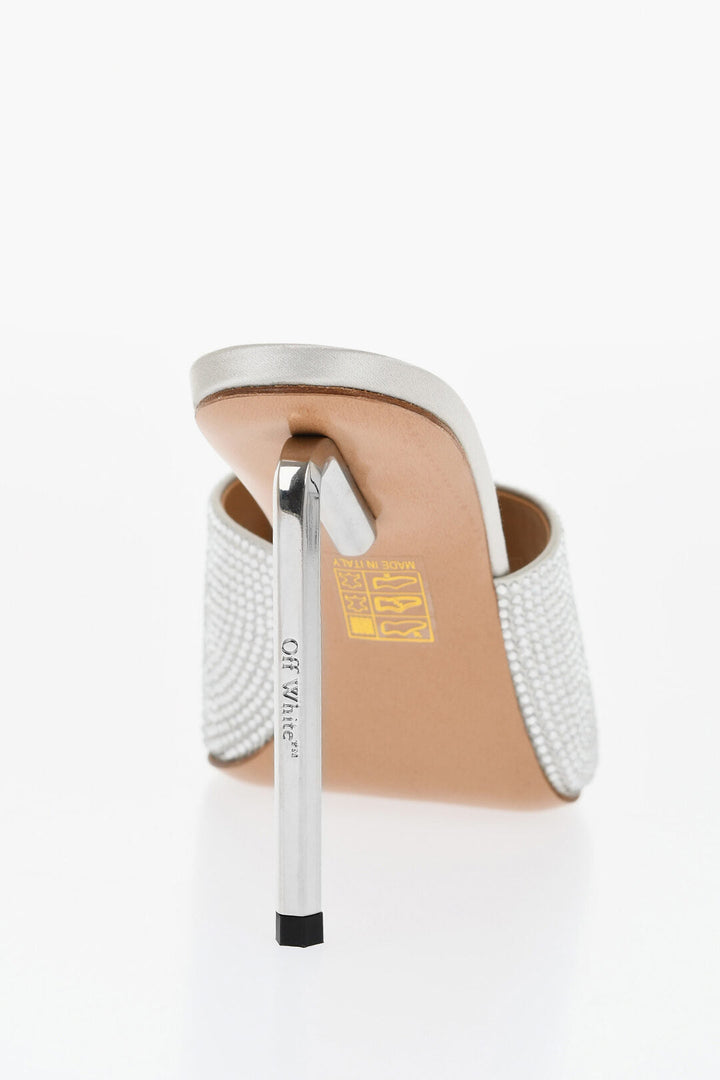 Off-White Rhinestoned ALLEN Open-Toe Mules 10 cm
