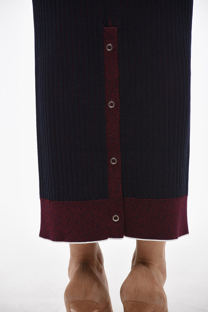 Bottega Veneta Ribbed Cotton Skirt with Elastic Waistband