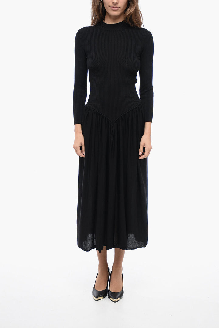 Stella McCartney Ribbed Dress with Drepped Skirt