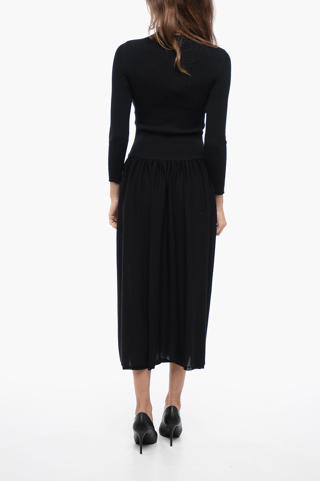 Stella McCartney Ribbed Dress with Drepped Skirt