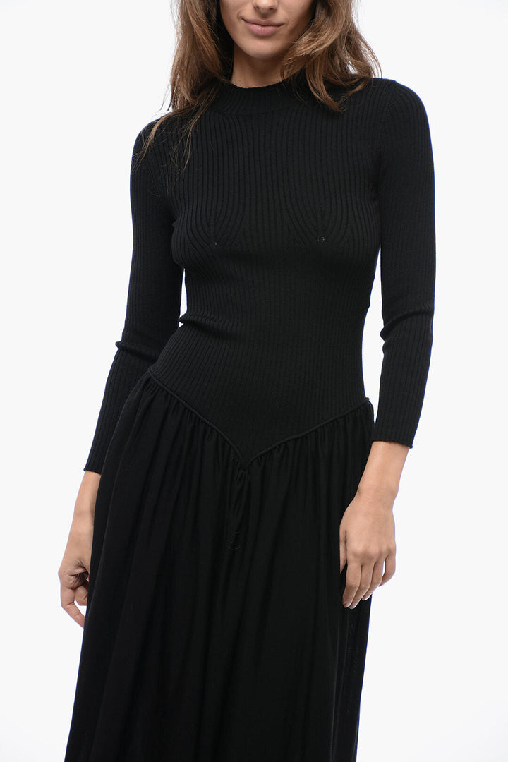 Stella McCartney Ribbed Dress with Drepped Skirt