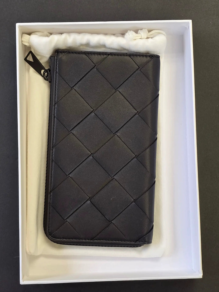Bottega Veneta Zipper Around Leather Wallet