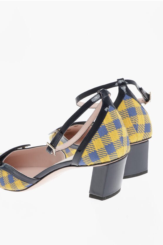 Shoes - Roger Vivier Plaid Checked BELLE Ankle - Strap Pumps with Patent Leather Tr - 901574514627 - Ask Me Wear