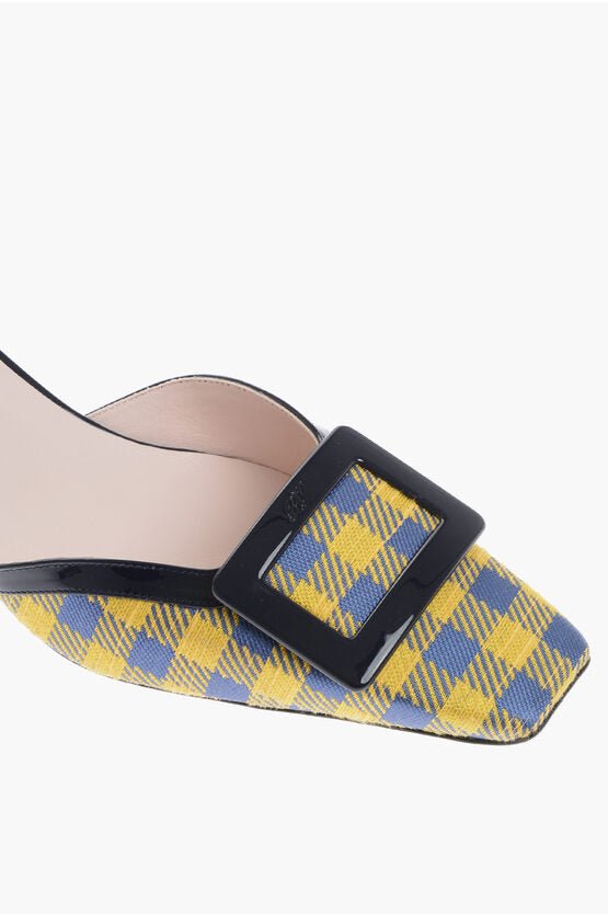 Shoes - Roger Vivier Plaid Checked BELLE Ankle - Strap Pumps with Patent Leather Tr - 901574514627 - Ask Me Wear