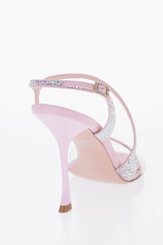 Shoes - Roger Vivier Suede Sandals With Rhinestones 10 cm - 016946010404RVH1IT0125329 - Ask Me Wear