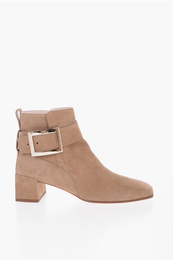 Shoes - Roger Vivier Suede SO Ankle Boots with Squared Toe 5cm - 000002550143 - Ask Me Wear