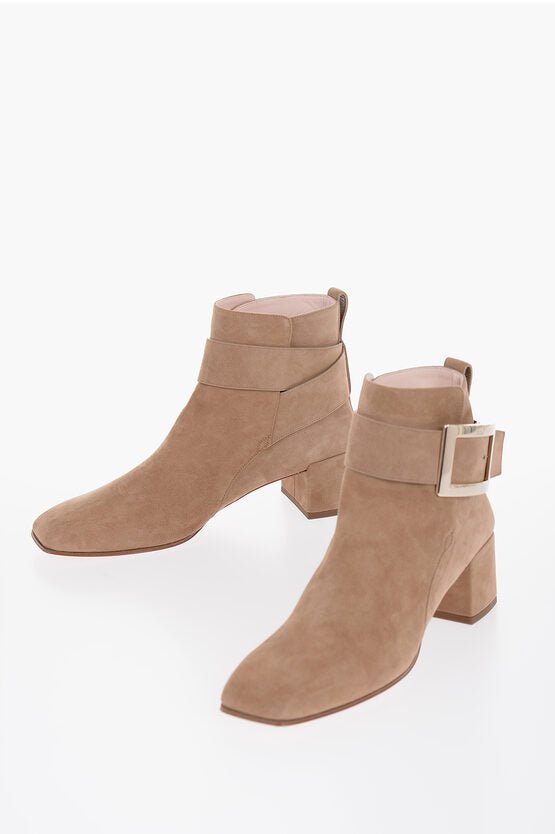 Shoes - Roger Vivier Suede SO Ankle Boots with Squared Toe 5cm - 000002550143 - Ask Me Wear