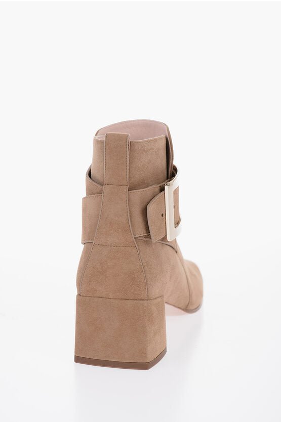 Shoes - Roger Vivier Suede SO Ankle Boots with Squared Toe 5cm - 000002550143 - Ask Me Wear