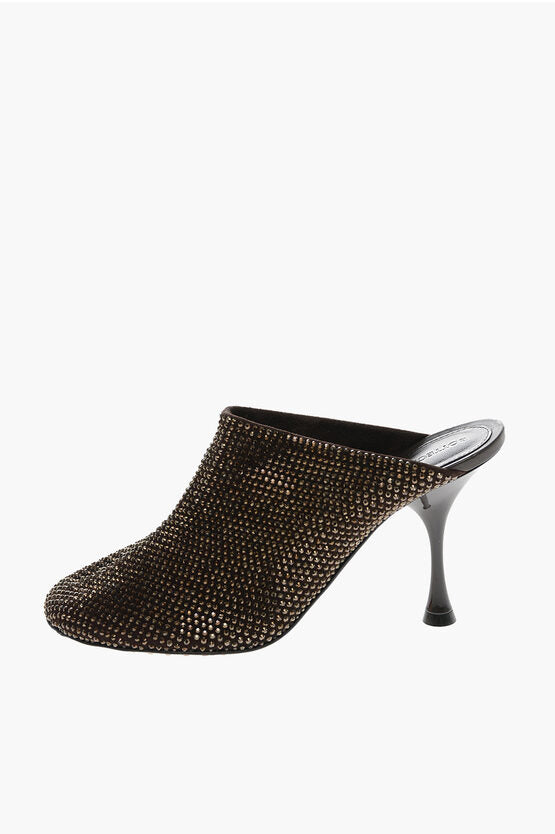 Bottega Veneta Round Toe COURTNEY Mules with Rhinestones All-Over 9cm