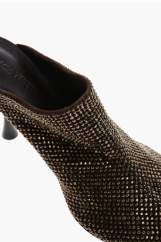 Bottega Veneta Round Toe COURTNEY Mules with Rhinestones All-Over 9cm