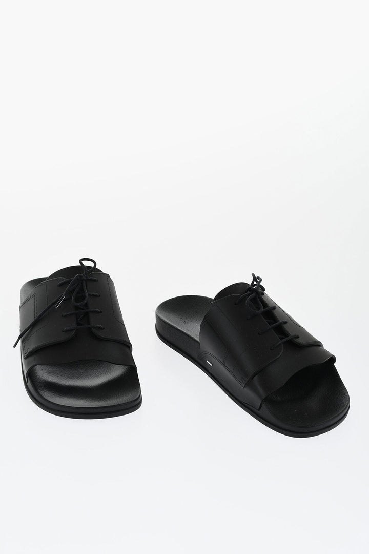 Maison Margiela Rubber Slides With Lace-up Detail