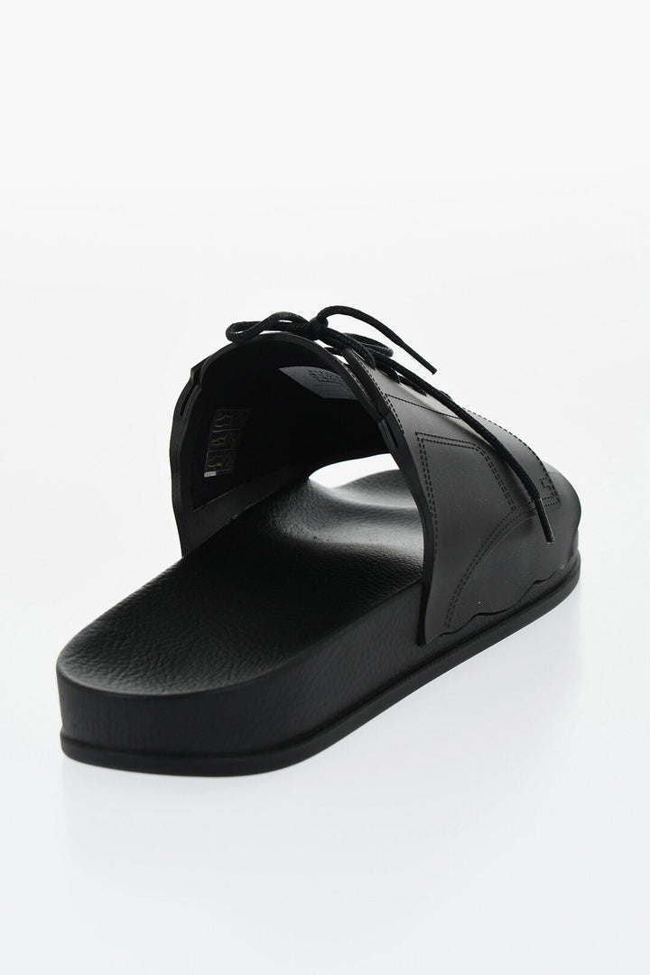 Maison Margiela Rubber Slides With Lace-up Detail