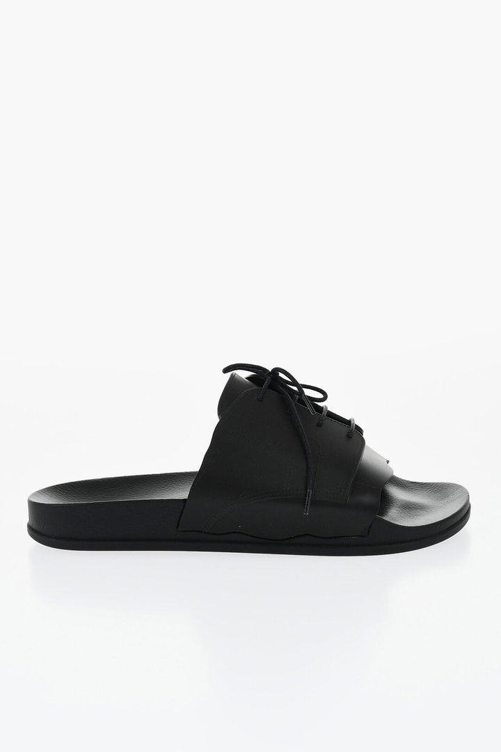 Maison Margiela Rubber Slides With Lace-up Detail