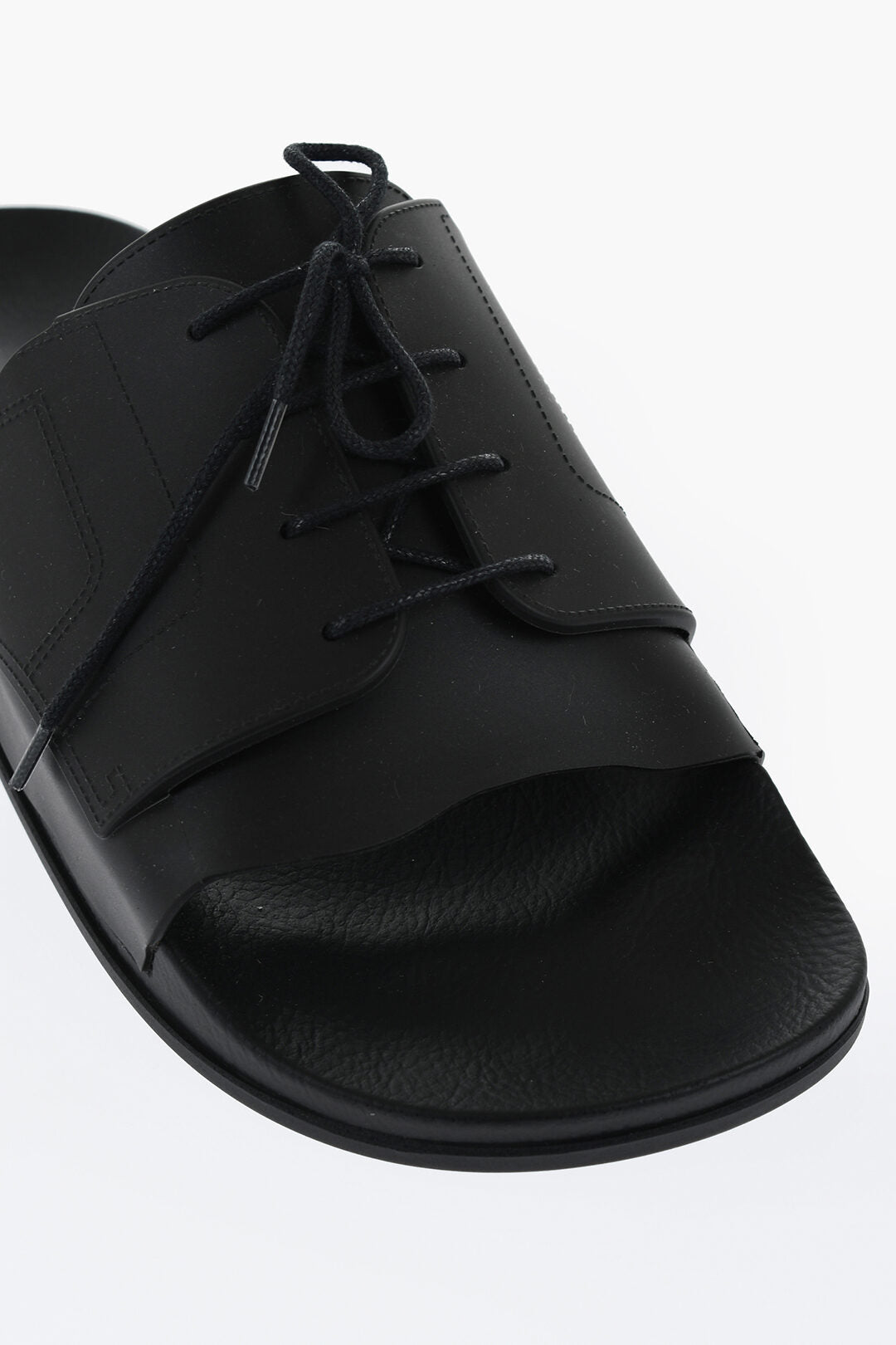 Maison Margiela Rubber Slides With Lace-up Detail