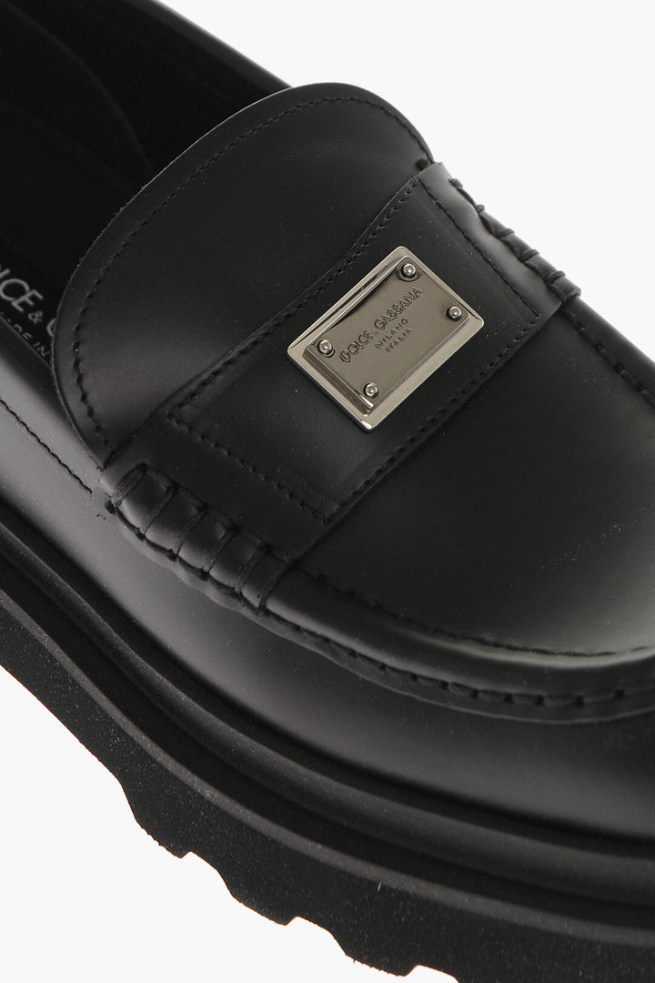 Dolce & Gabbana Rubber Sole CITY TREK Leather Loafers