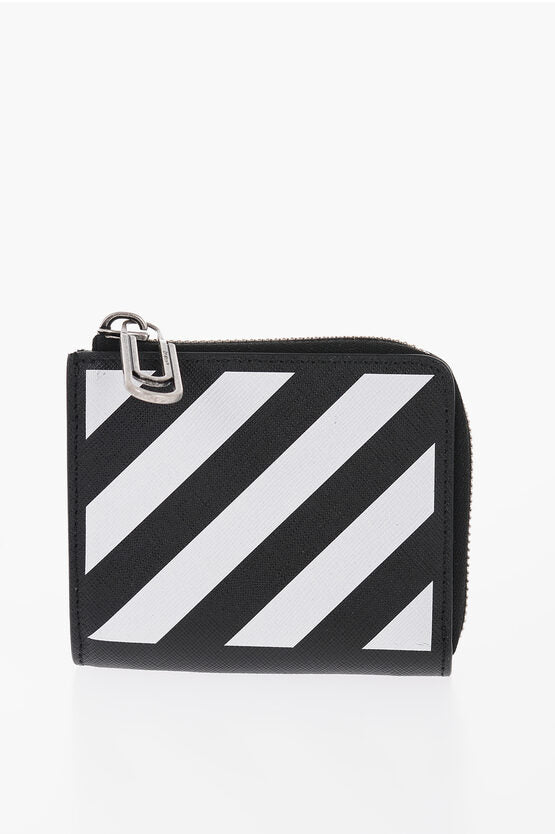 Off-White Saffiano Leather BINDER DIAG Wallet