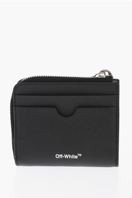 Off-White Saffiano Leather BINDER DIAG Wallet