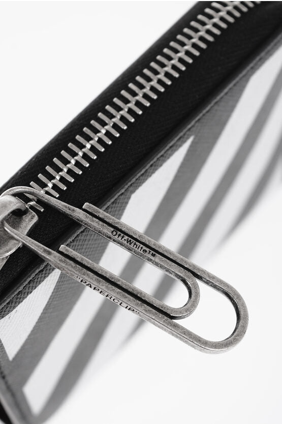 Off-White Saffiano Leather BINDER DIAG Wallet