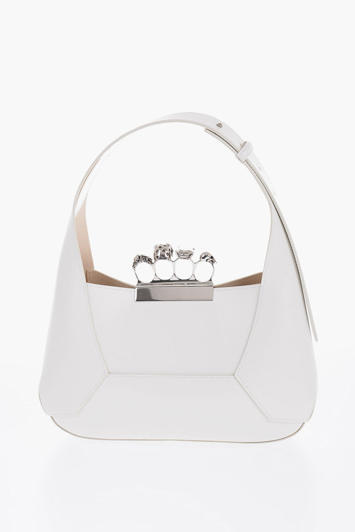 Alexander McQueen Saffiano Leather Hobo Bag with Jewellery Closure