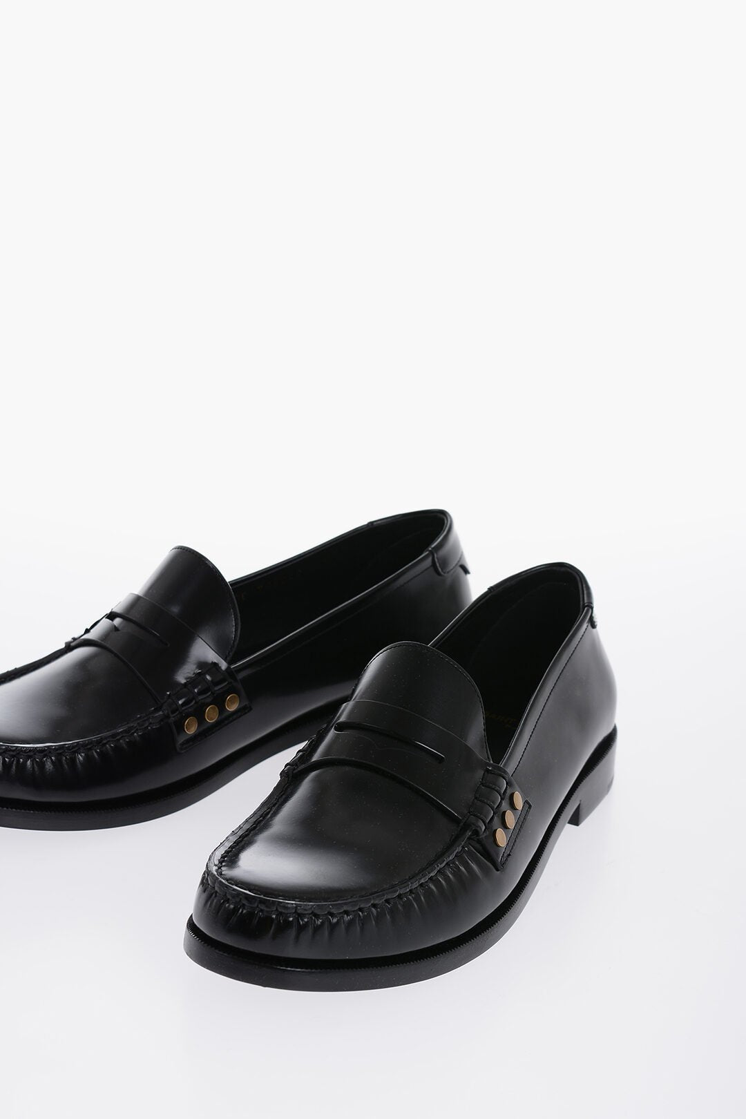 Shoes - Saint Laurent Brushed Leather Penny Loafers - 8130836713 - Ask Me Wear