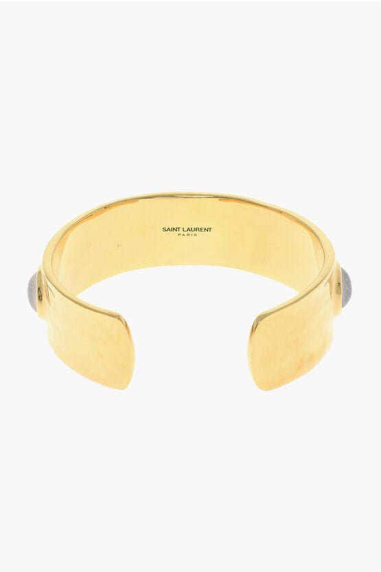 Bracelet - Saint Laurent Golde - Effect Brass Cuff Bracelet - 8130097970 - Ask Me Wear