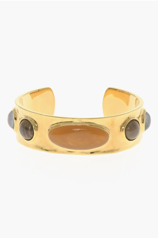 Bracelet - Saint Laurent Golde - Effect Brass Cuff Bracelet - 8130097970 - Ask Me Wear