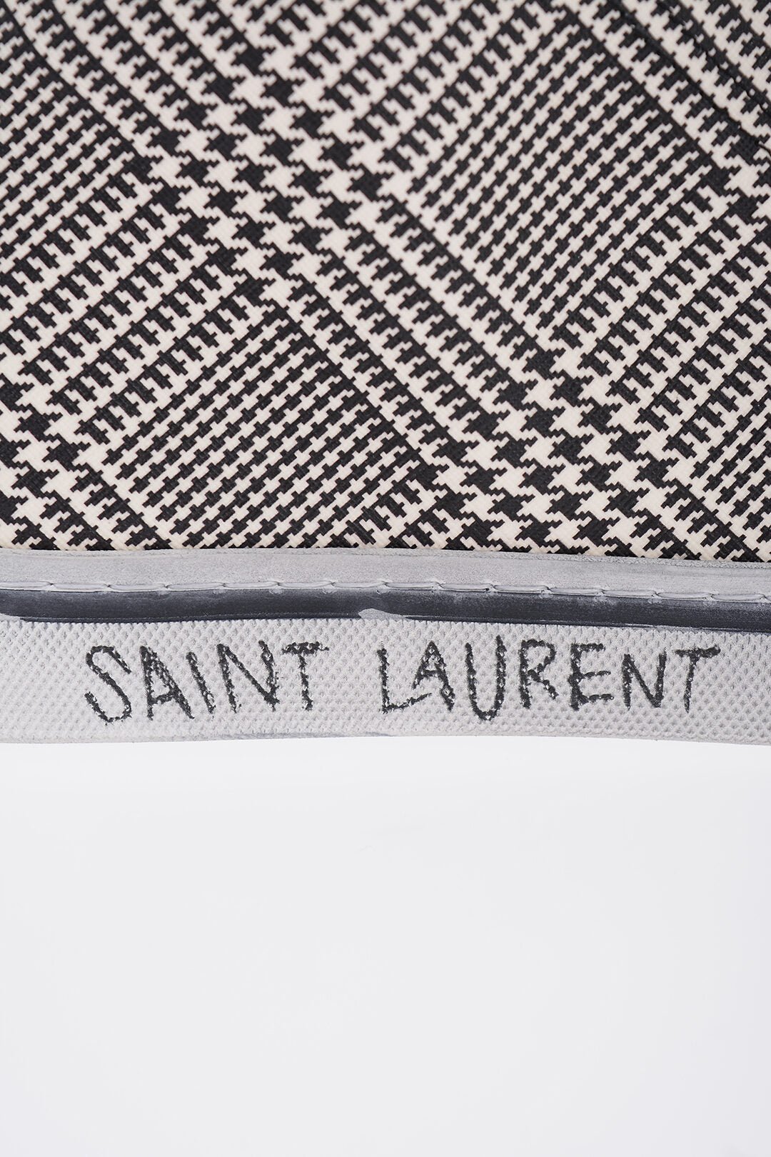 Clothing - Tops - Saint Laurent High - Top MALIBU Sneakers With Houndstooth Print - 8107552970 - Ask Me Wear