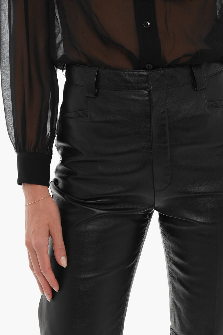 Clothing - Shorts - Saint Laurent High - waisted Leather Shorts - 8100477409 - Ask Me Wear