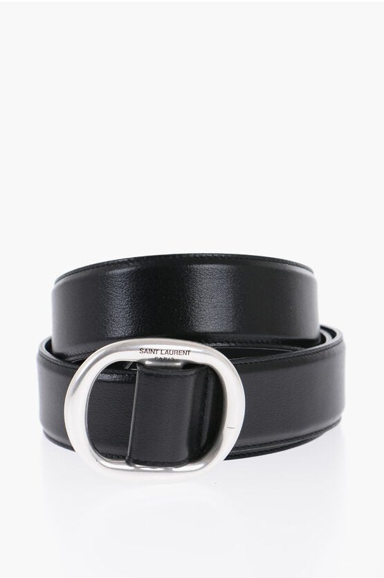 Accessories - Belts - Saint Laurent Leather Belt with Logoed Buckle - GC120240600349 - Ask Me Wear