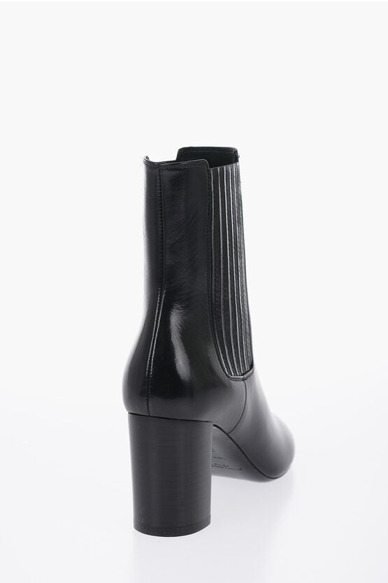 Shoes - Saint Laurent Leather Boots Heel 8 cm - 8094507848 - Ask Me Wear