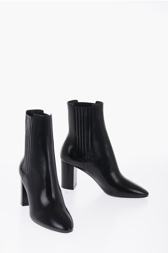 Shoes - Saint Laurent Leather Boots Heel 8 cm - 8094507848 - Ask Me Wear