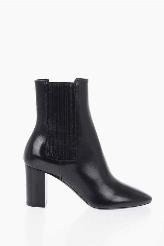 Shoes - Saint Laurent Leather Boots Heel 8 cm - 8094507848 - Ask Me Wear