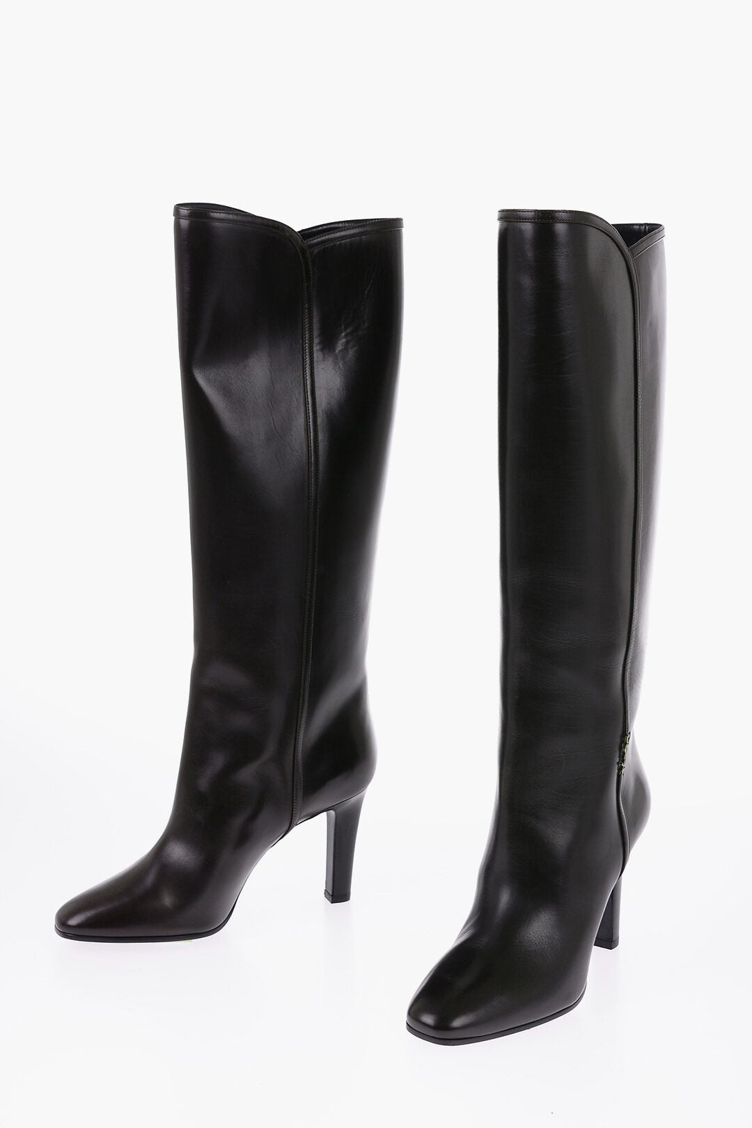 Shoes - Saint Laurent Leather Knee - High Boots Heel 8 cm - 8094503435 - Ask Me Wear