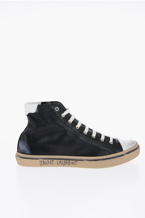 Shoes - Saint Laurent Leather MALIBU High - Top Sneakers - 8130852174 - Ask Me Wear