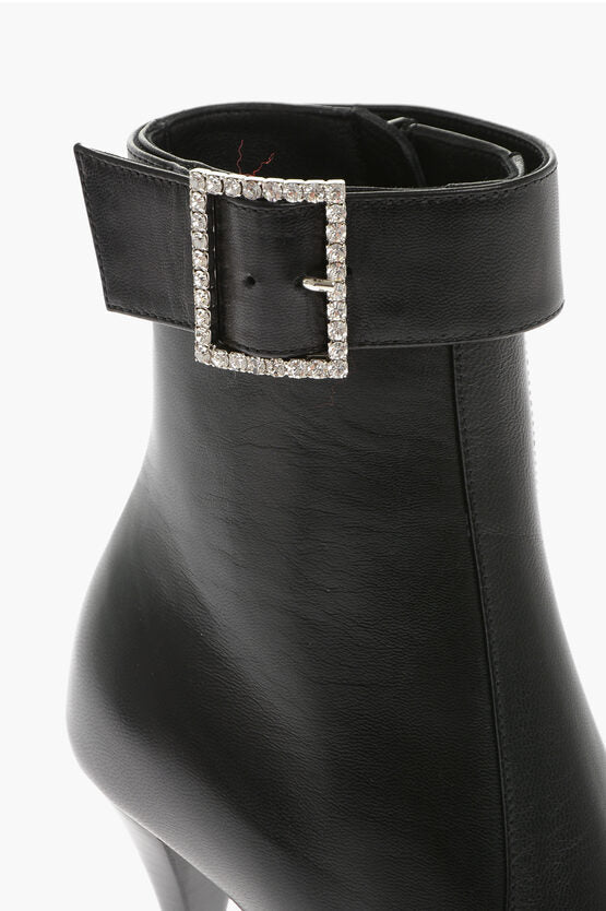 Saint Laurent - Other - Saint Laurent Leather TOM Booties with Jeweled Buckle 9cm - 8109153291 - Ask Me Wear