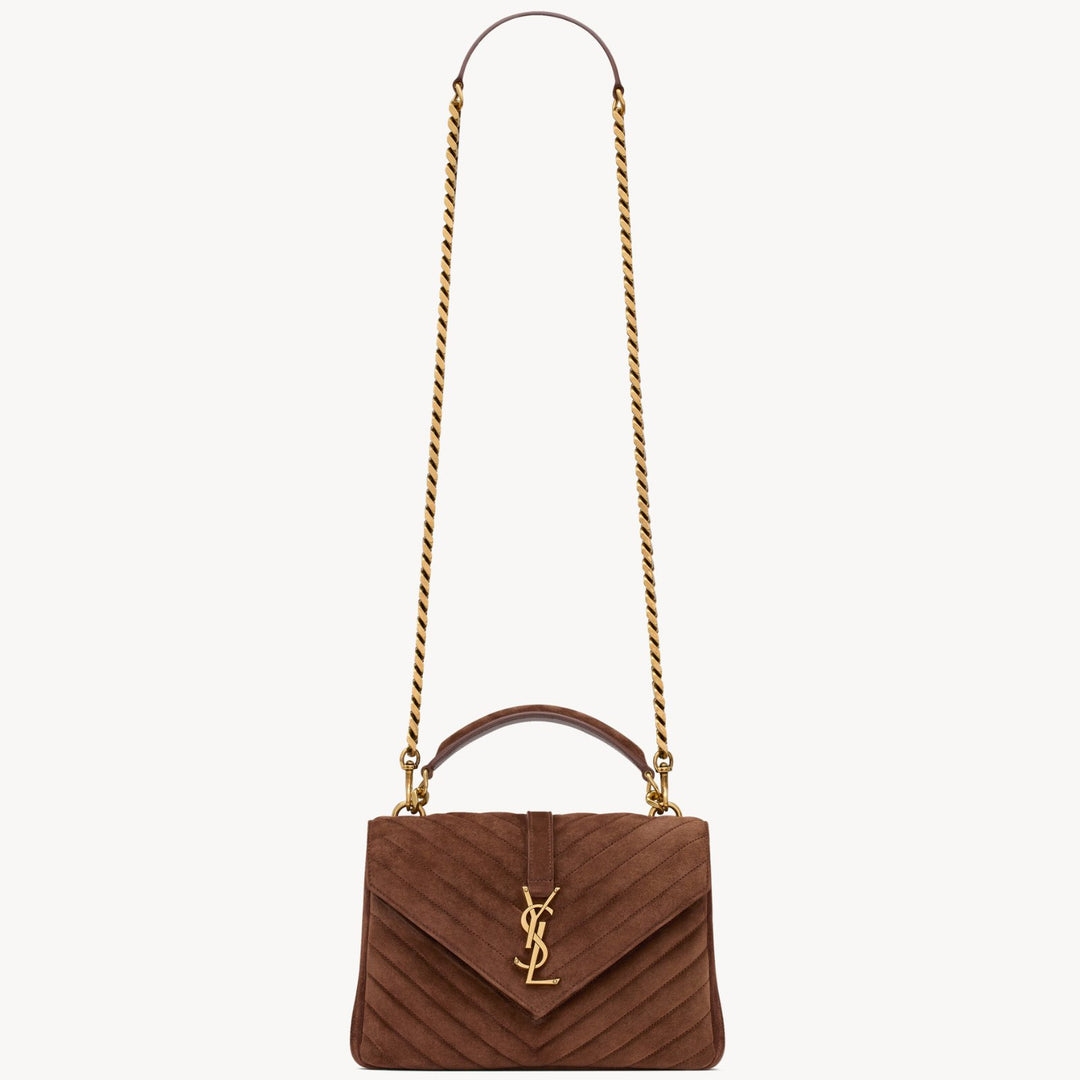 YSL - Handbag - SAINT LAURENT Medium College in Quilted Suede - 6002791U8072358 - Ask Me Wear