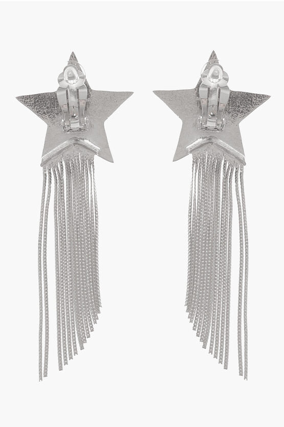 Earrings - Saint Laurent Palladium SHOOTING STAR Earrings with Swarovski - 2004613780432 - Ask Me Wear