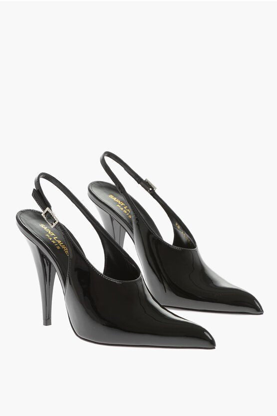 Shoes - Saint Laurent Patent Leather Slingbacks with Cone Heel 12cm - 8130789146 - Ask Me Wear